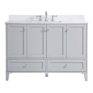 Elegant Decor Sommerville 48&quot MDF Single Bathroom Vanity with Backsplash in Gray