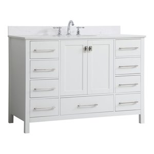 Elegant Decor Irene 48&quot Solid Wood Single Bathroom Vanity w/ Backsplash in White