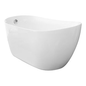 Elegant Decor Chantal 54&quot Iron and Nylon Soaking Single Slipper Bathtub in White