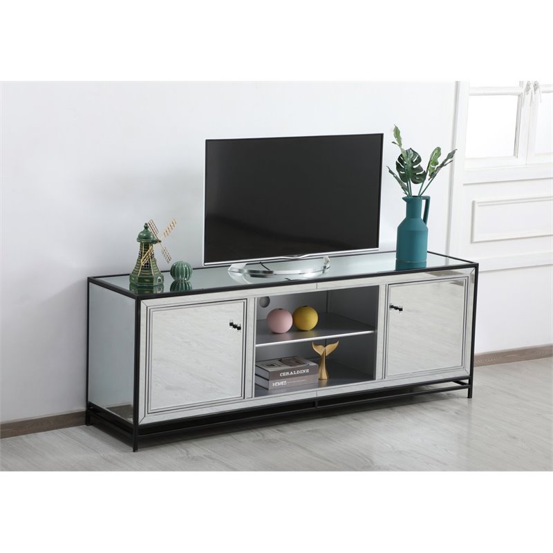 Elegant Decor James Mirrored TV Stand for TVs up to 65