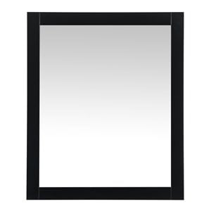 Elegant Decor Aqua 30x36&quot MDF Wood and Metal Vanity Mirror in Black