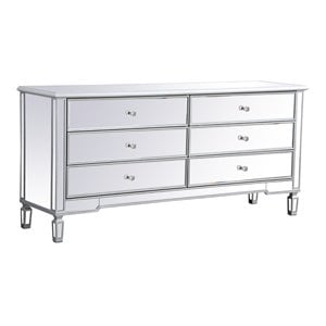Elegant Decor Contempo 72&quot Metal and MDF Mirrored Dresser in Silver