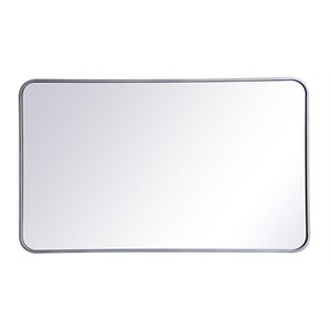 Elegant Decor Evermore 24x40&quot Soft Corner Metal Rectangular Mirror in Silver