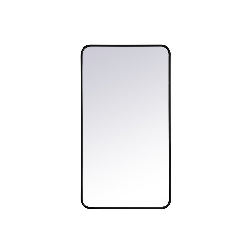 elegant decor evermore 22x40&quot soft corner metal rectangular mirror in black