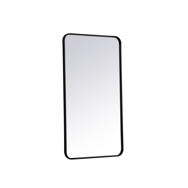 elegant decor evermore 22x40&quot soft corner metal rectangular mirror in black