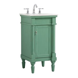 Elegant Decor Lexington 18.5&quot Solid Wood Single Bathroom Vanity in Vintage Mint
