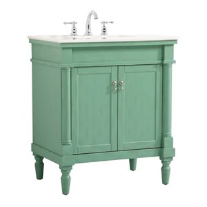 Elegant Decor Lexington 30&quot Solid Wood Single Bathroom Vanity in Vintage Mint