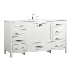 Elegant Decor Irene 60&quot Zinc Alloy MDF Single Bathroom Vanity in White