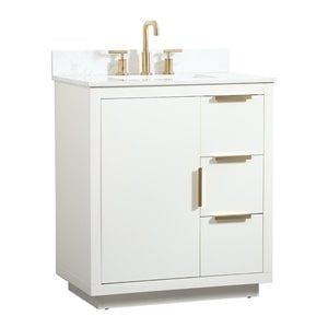 Elegant Decor Blake 30&quot MDF Single Bathroom Vanity with Backsplash in White