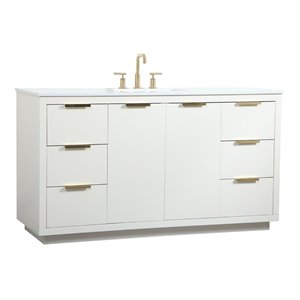 Elegant Decor Blake 60&quot Aluminum Alloy MDF Single Bathroom Vanity in White