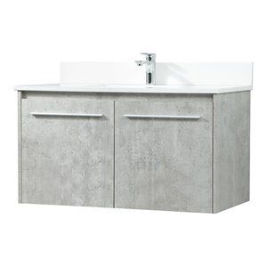 Elegant Decor Penn 36&quot MDF Single Bathroom Vanity with Backsplash in Gray