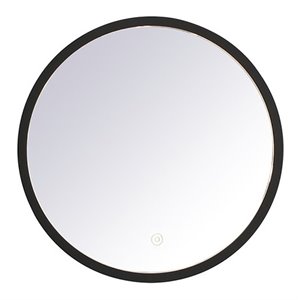 Elegant Decor Pier 18&quot LED Mirror with Adjustable Color Temperature in Black