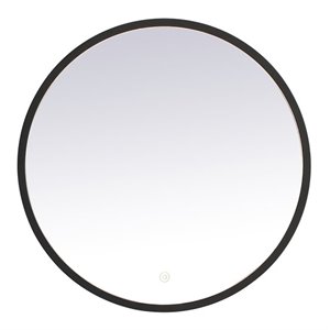 Elegant Decor Pier 24&quot LED Mirror with Adjustable Color Temperature in Black