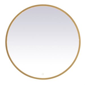 Elegant Decor Pier 32&quot LED Mirror with Adjustable Color Temperature in Brass