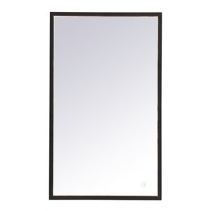 Elegant Decor Pier 45&quot LED Mirror with Adjustable Color Temperature in Black
