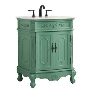 Elegant Decor Danville 27&quot Solid Wood Single Bathroom Vanity - Vintage Mint