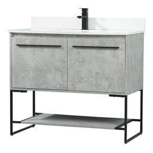 Elegant Decor Sloane 40&quot MDF Single Bathroom Vanity with Backsplash in Gray