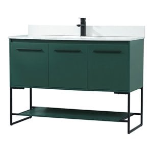Elegant Decor Sloane 48&quot MDF Single Bathroom Vanity with Backsplash in Green