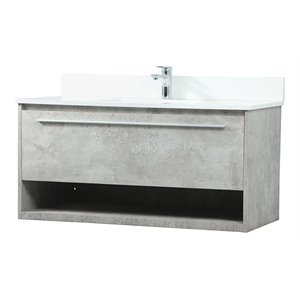 Elegant Decor Roman 40&quot MDF Single Bathroom Vanity with Backsplash in Gray