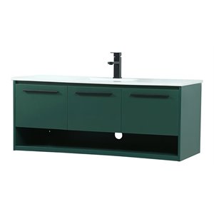 Elegant Decor Roman 48&quot Aluminum Alloy MDF Single Bathroom Vanity in Green