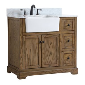 Elegant Decor Franklin 36&quot Single Bathroom Vanity with Backsplash in Driftwood