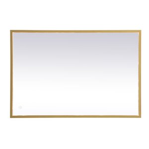 Elegant Decor Pier 20x40&quot Modern Aluminum LED Mirror in Brass