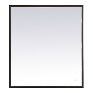 Elegant Decor Pier 24x36&quot Modern Aluminum LED Mirror in Black