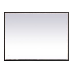 Elegant Decor Pier 24x40&quot Modern Aluminum LED Mirror in Black