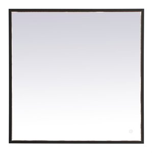 Elegant Decor Pier 27x36&quot Modern Aluminum LED Mirror in Black