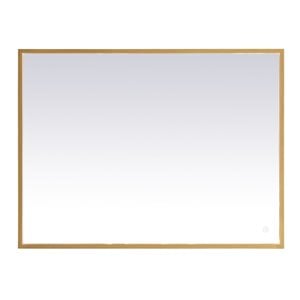 Elegant Decor Pier 30x30&quot Modern Aluminum LED Mirror in Brass