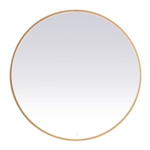 Elegant Decor Pier 30x36&quot Modern Aluminum LED Mirror in Brass