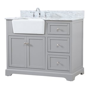 Elegant Decor Franklin 42&quot MDF Single Bathroom Vanity with Backsplash in Gray
