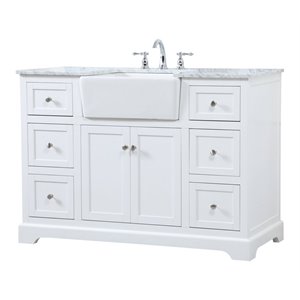 Elegant Decor Franklin 48&quot Aluminum and MDF Single Bathroom Vanity in White