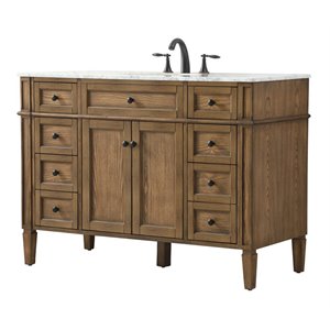Elegant Decor Park Avenue 48&quot Aluminum MDF Single Bathroom Vanity in Driftwood
