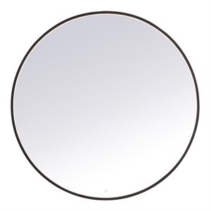 Elegant Decor Pier 30x40&quot Modern Aluminum LED Mirror in Black