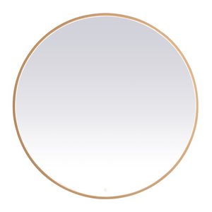 Elegant Decor Pier 30x40&quot Modern Aluminum LED Mirror in Brass