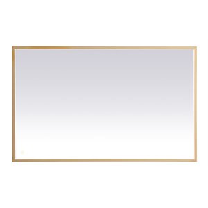 Elegant Decor Pier 30x48&quot Modern Aluminum LED Mirror in Brass