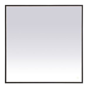Elegant Decor Pier 36x36&quot Modern Aluminum LED Mirror in Black
