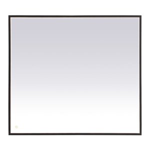 Elegant Decor Pier 36x40&quot Modern Aluminum LED Mirror in Black