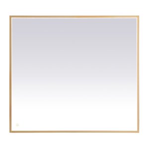 Elegant Decor Pier 36x40&quot Modern Aluminum LED Mirror in Brass