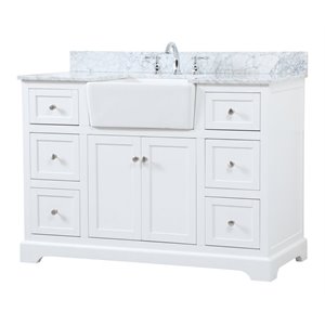 Elegant Decor Franklin 48&quot Aluminum MDF Single Bathroom Vanity in White