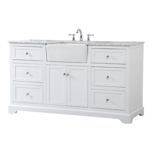 Elegant Decor Franklin 60&quot Aluminum MDF Single Bathroom Vanity in White