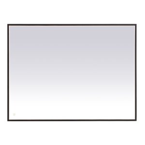 Elegant Decor Pier 36x48&quot Modern Aluminum LED Mirror in Black