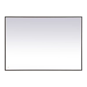 Elegant Decor Pier 42x60&quot Modern Aluminum LED Mirror in Black