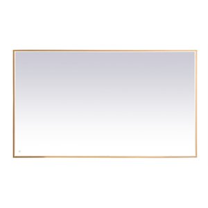 Elegant Decor Pier 42x72&quot Modern Aluminum LED Mirror in Brass