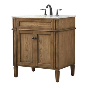 Elegant Decor Park Avenue 30&quot Aluminum MDF Single Bathroom Vanity in Driftwood
