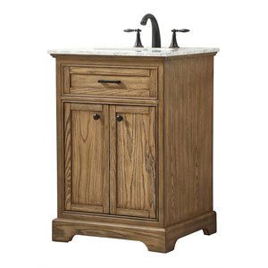 Elegant Decor Americana 24&quot Aluminum Alloy Single Bathroom Vanity in Driftwood