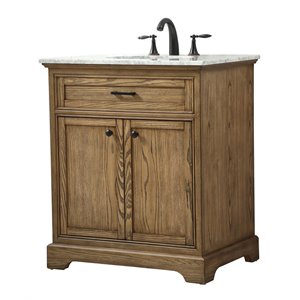 Elegant Decor Americana 30&quot Aluminum Alloy Single Bathroom Vanity in Driftwood