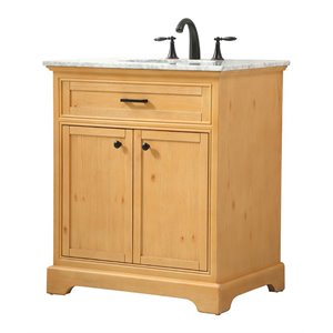 Elegant Decor Americana 30&quot Aluminum MDF Single Bathroom Vanity in Natural Wood