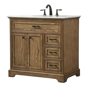 Elegant Decor Americana 36&quot Aluminum Alloy Single Bathroom Vanity in Driftwood